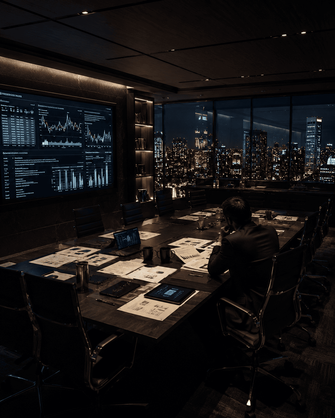 Modern glass skyscrapers at sunset — representing ambition and precision